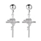 Three-dimensional embossed rose earrings creative temperament metal cross earrings earrings ladies