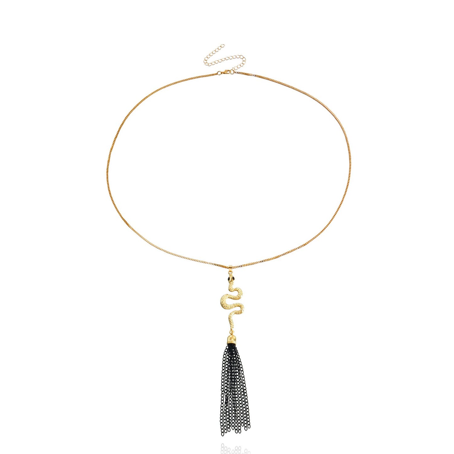Jewelry Snake Pendant Sweater Chain Necklace Advanced Sense Long Design Geometric Tassel Necklace
