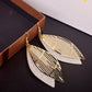 Retro Casual Hollow Out Multi-Level Leaf Ladies Frosted Earrings Jewelry 3 Colors