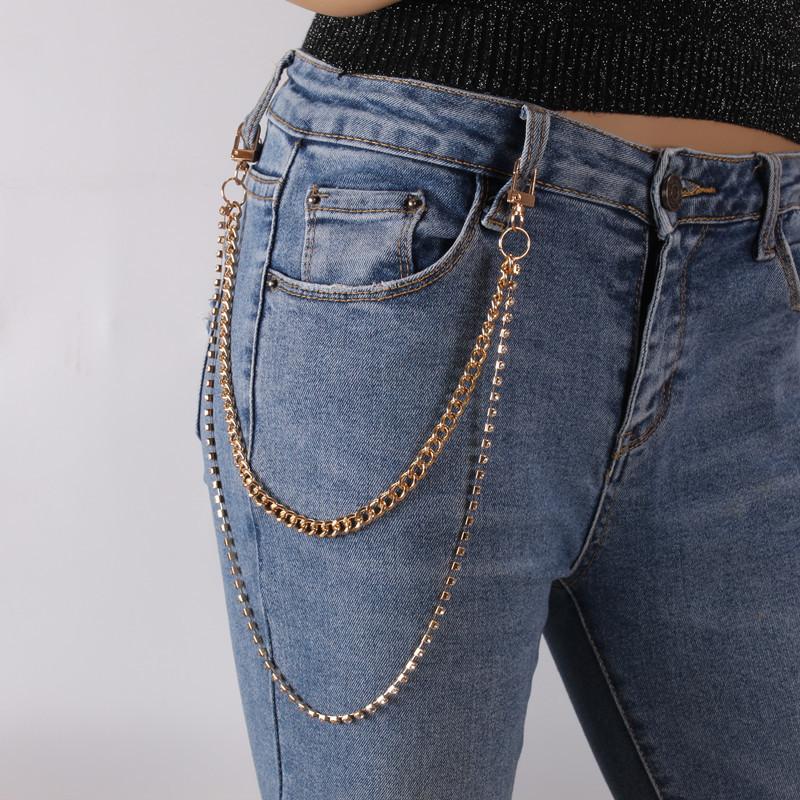 Jewelry Personality Slim Claw Chain Waist Decoration Simple Chain Diamond Multilayer Geometric Waist Chain Pants Chain