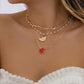 Stacked retro little angel pendant versatile collarbone chain temperament fashion imitation crystal love necklace female