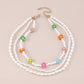 N1673 Bohemia Leisure Vacation Necklace Female Summer Seaside Beach Necklace Beaded Flower Necklace