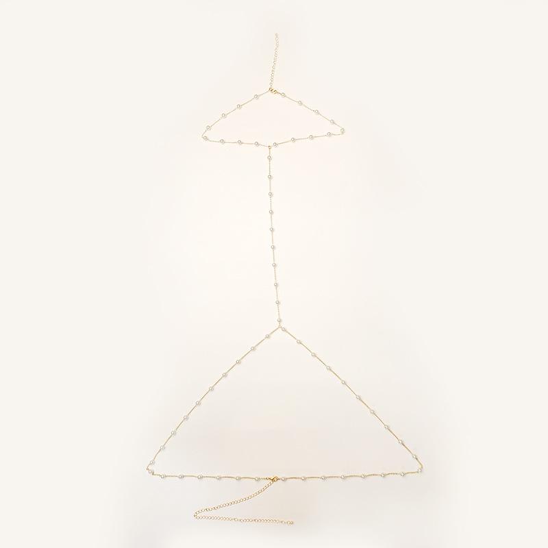 Jewelry trendy beach bikini chain female body chain sexy anti-pearl cross body chain