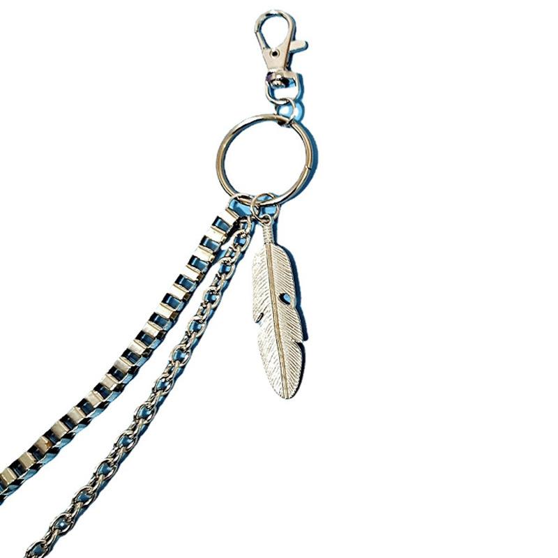 Jewelry Punk Rock Night Metallic Feather Denim Waist Chain Fashion Keychain Accessories Pants Chain