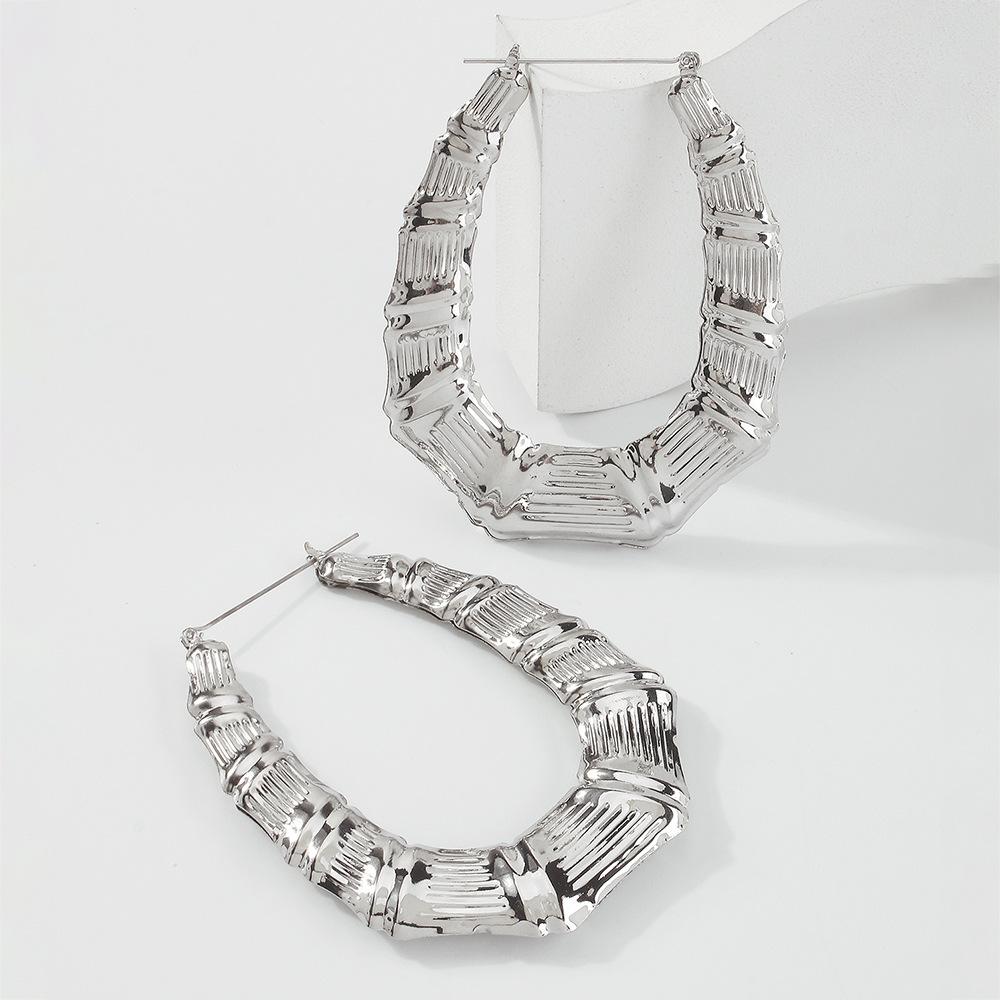 E983 Exaggerated Personality Earrings Retro Micro-inlaid Bamboo Butterfly Earrings Fashion Temperament Earrings Women