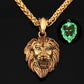 Grid jewelry retro lion head hip hop luminous necklace men domineering hiphop animal pendant