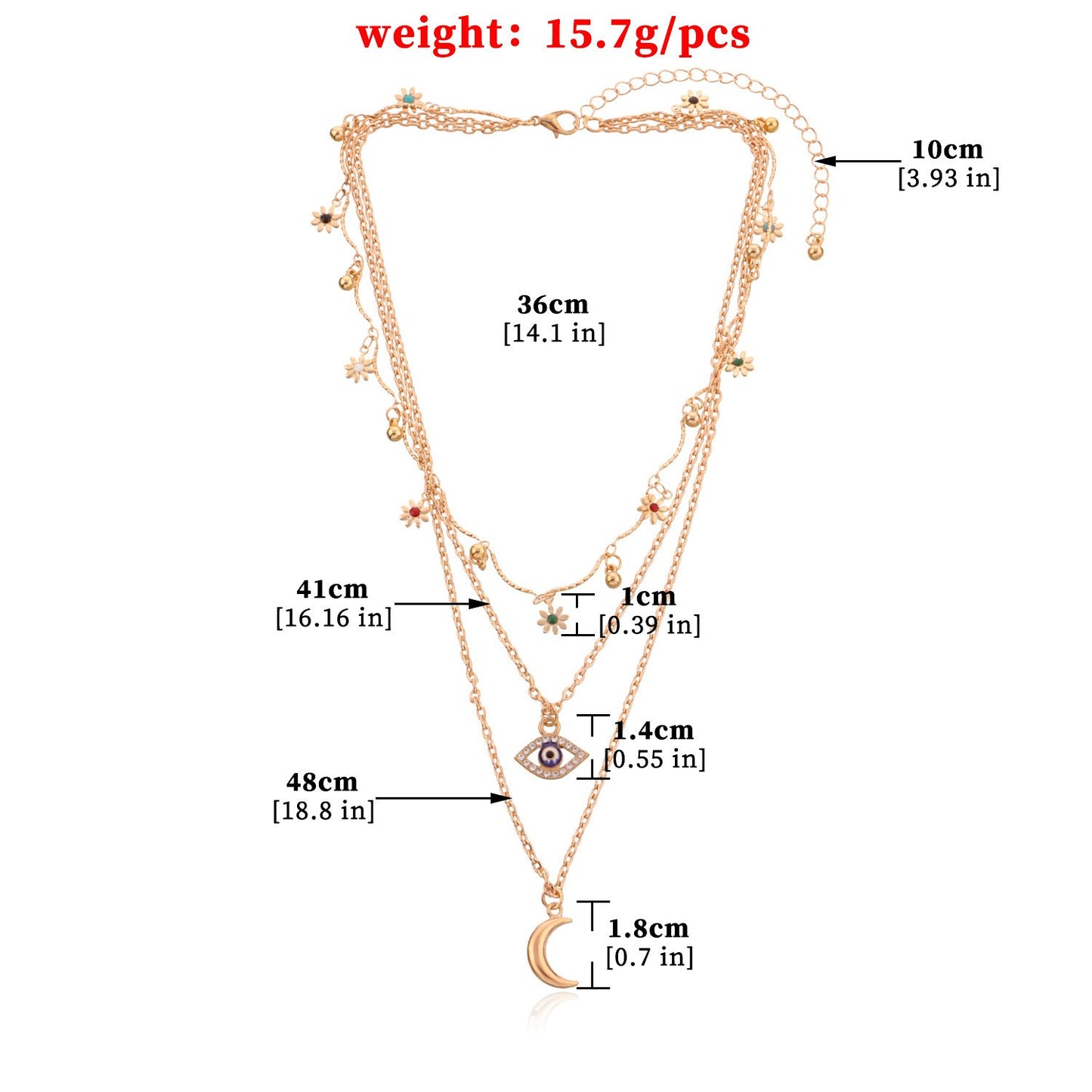 Jewelry curved tube full of diamond eyes crescent pendant necklace female trendy style flower personality pendant