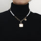 Tassel Pearl Geometric Necklace Female Ins Niche Design Temperament Light Luxury French Fashion Necklace Sweater Chain