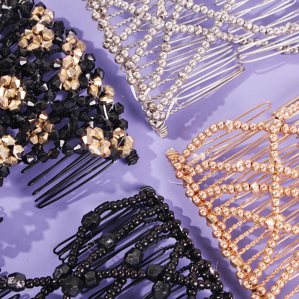 F1424 Creative Elastic Insert Comb Lazy Meatball Head Variety Hair Accessories Fashion Magic Hair Comb