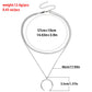 Jewelry trendy double-layer flat snake chain crescent pendant necklace female cold metal texture necklace