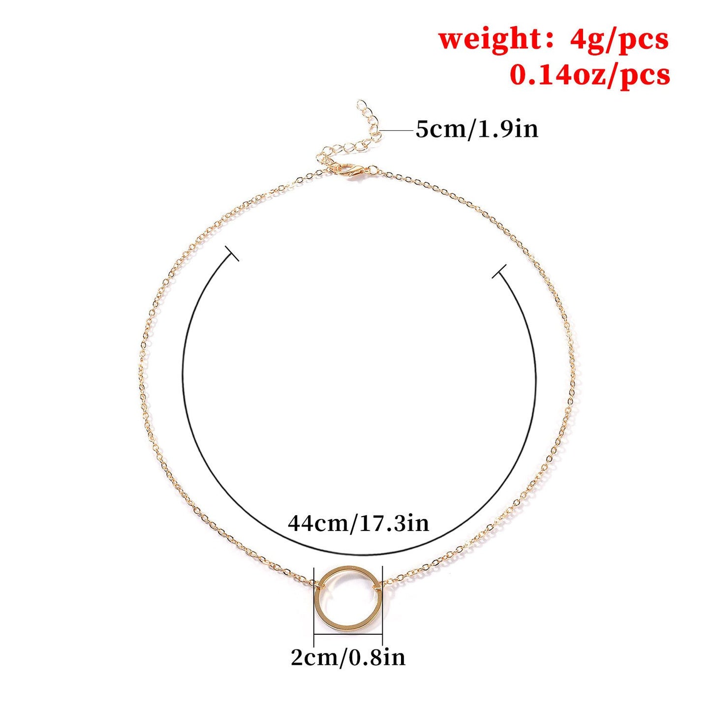 Simple temperament temperament circle collarbone necklace female short necklace necklace