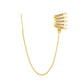 Ins long tassel ear clip female personality temperament diamond-studded one-piece ear wire ear bone clip net red earrings tide