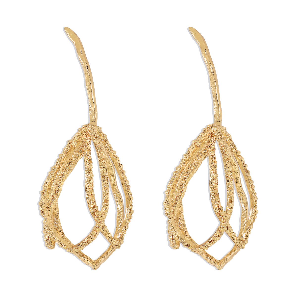 1853 Jewelry Three-dimensional Geometry Tulip Metal Earrings Exaggerated Simple Fashionable Personality Earrings