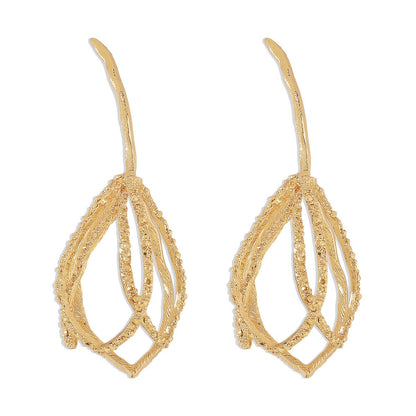 1853 Jewelry Three-dimensional Geometry Tulip Metal Earrings Exaggerated Simple Fashionable Personality Earrings