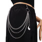 Jewelry trendy cool drop oil black and white Tai Chi pendant waist chain female metal ring chain pants chain waist decoration