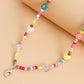Jewelry Contrasting Color Rice Beads Beaded Necklace Female Bohemian Elastic Rope Handwoven DIY Necklace