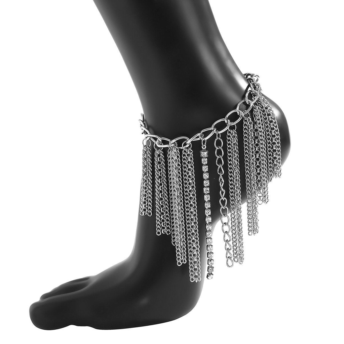 Jewelry Retro Tassel Diamond Chain Shoes Decoration Anklet Fashion Trend Geometric High Heels Chain Women