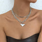 N9315 Jewelry Exaggerated Personality Street Shot Fashion Necklace Metal Texture Drip Oil Necklace Female