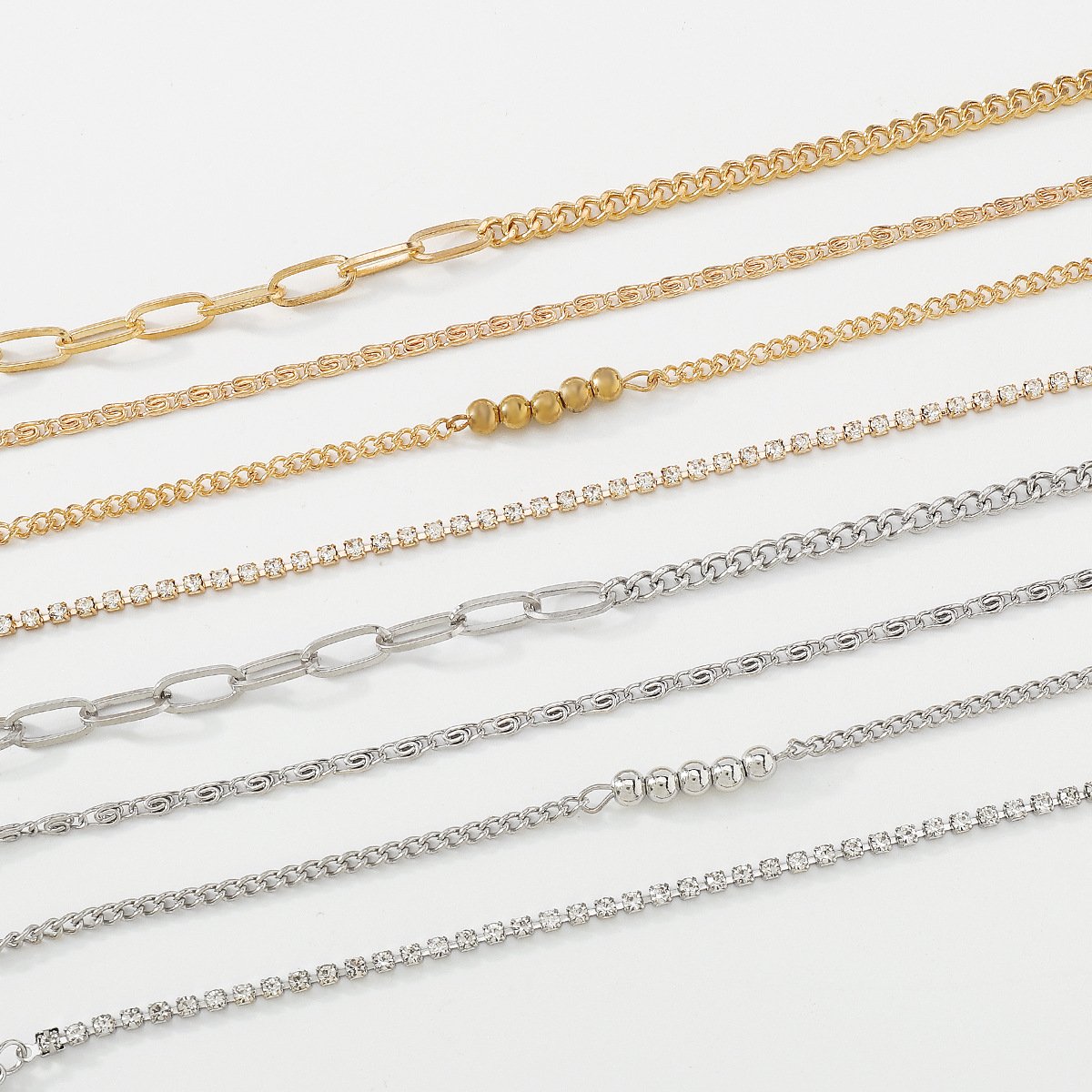 A153 Frosty Accessories Claw Chain Small Bead Stitching Chain Retro Anklet Simple Geometric Foot Decoration