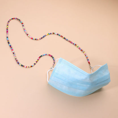 Jewelry Fashion Simple Mixed Color Rice Bead Glasses Chain Multifunctional Mirror Accessories Hanging Neck Mask Rope