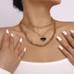 N1146 Necklace multi-layered hip-hop dripping oil heart necklace Cuban chain exaggerated necklace