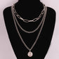 Fashion autumn and winter sweater sweater chain hip-hop ins copper coin decoration multi-layer necklace for men and women