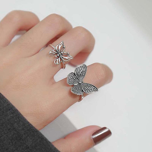 Hollow butterfly ring girl student simple cute personality fashion retro ring boudoir honey ins small jewelry