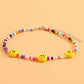Jewelry Fashion Colorful Rice Beads Yellow Smiley Face Anklet Female Personality Popular Geometric Simple Foot Decoration