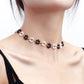 Jewelry small fresh black and white gradient small daisy imitation pearl necklace female beach single-layer necklace