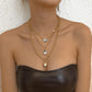 N9432 multi-layer chain necklace sun water drop pendant necklace trendy street photography diamond necklace female