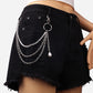ins multi-layer pants chain accessories metal hip-hop jumping jeans inlaid diamond claw chain hanging chain pearl pendant accessories