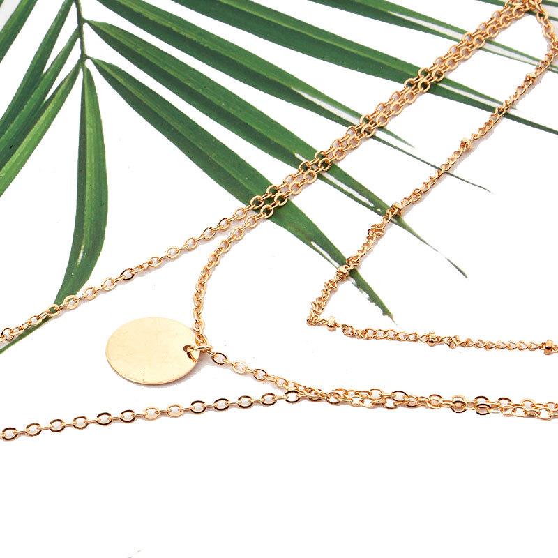 Jewelry star with the same style street shooting fashion simple sequin multi-layer suit necklace female