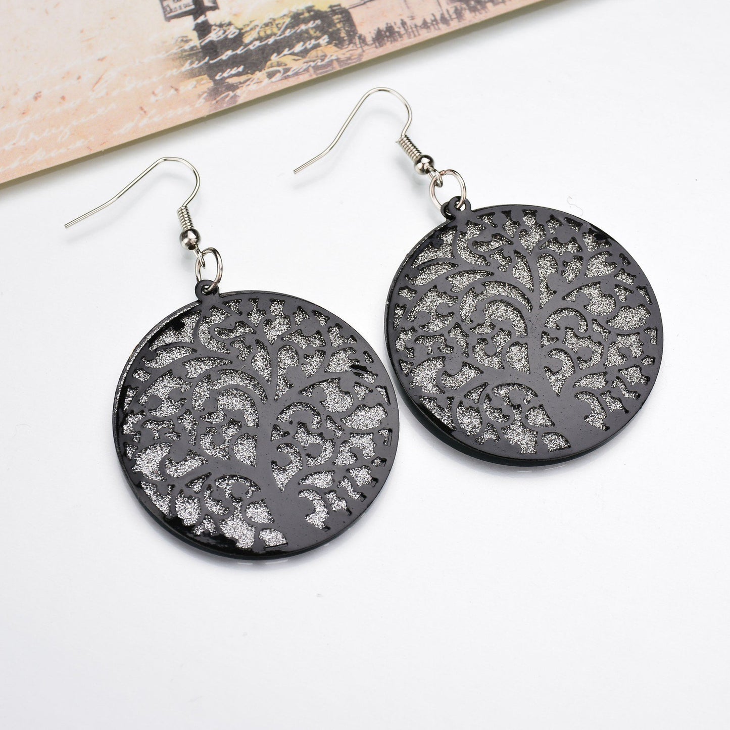 Year Fashion Popular Elements Hollow Tree Frosted Earrings Ladies Earrings