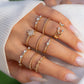 Jewelry Personality Diamond Astral Ring Set Ring Fashion Retro Open Index Finger Knuckle Ring