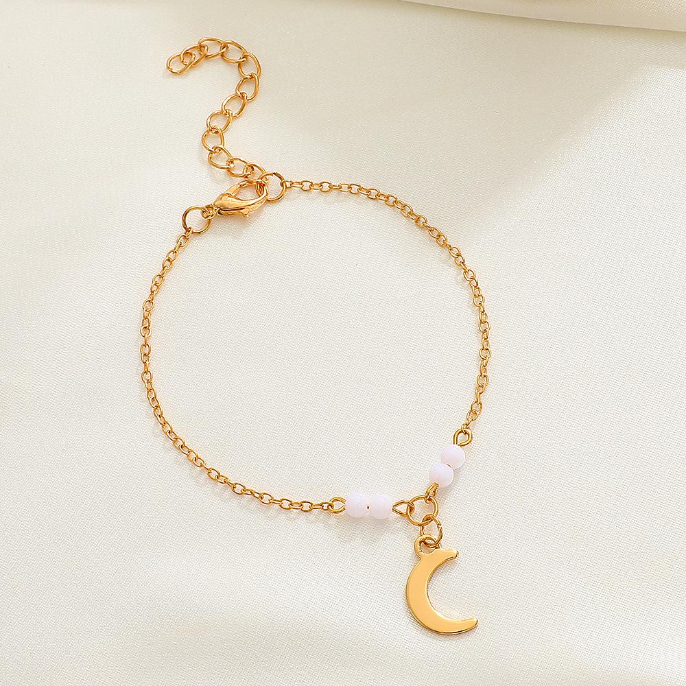 Ins Simple Moon Bracelet Female Retro Fashion Niche Temperament Handmade Beaded Bracelet Personality Bracelet