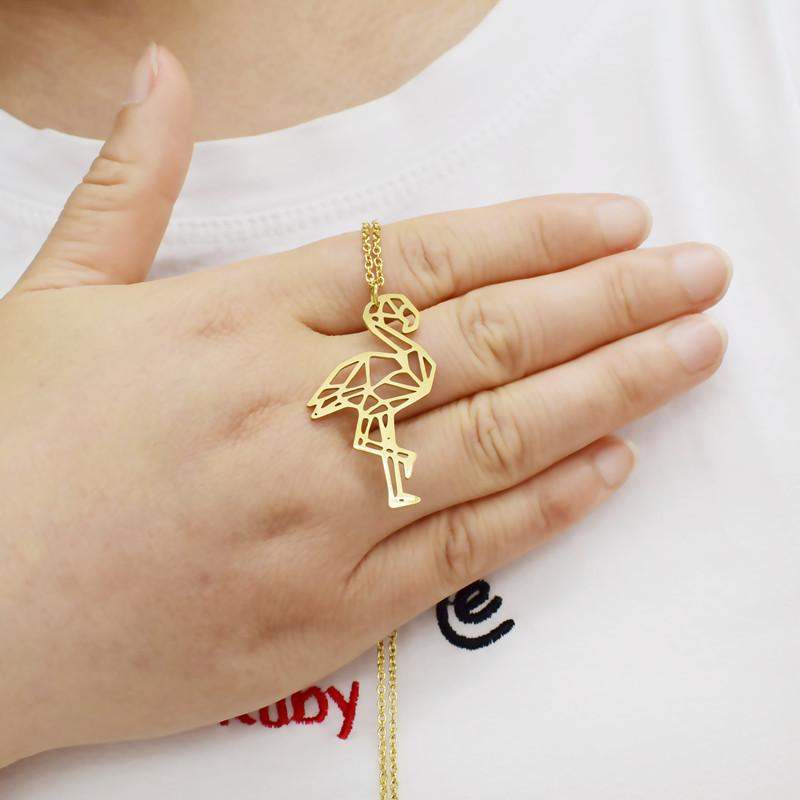 Fashion Flamingo Necklace Female Personality Stainless Steel Clavicle Chain Creative Jewelry