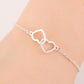 Simple stainless steel heart-to-heart bracelet small peach heart pendant mother's day bracelet