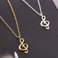Popular element pendant necklace love rhythm note pendant necklace female necklace creative collarbone chain