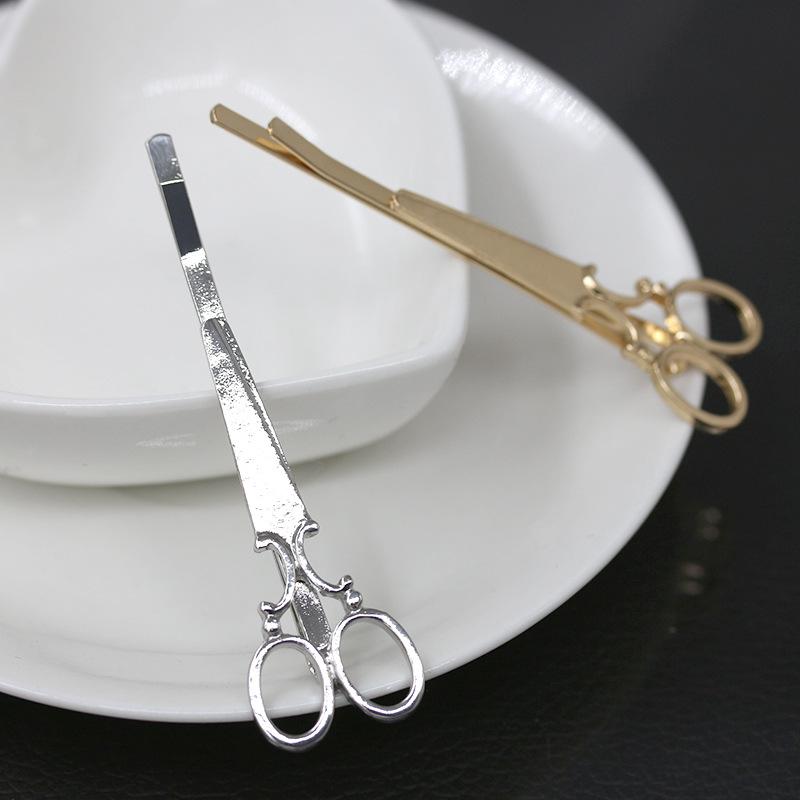 Fashion retro creative scissors hairpin headdress word clip 2 yuan net binary jewelry