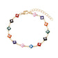 Simple jewelry color eyes dripping oil single layer fashion ins four-leaf clover necklace anklet