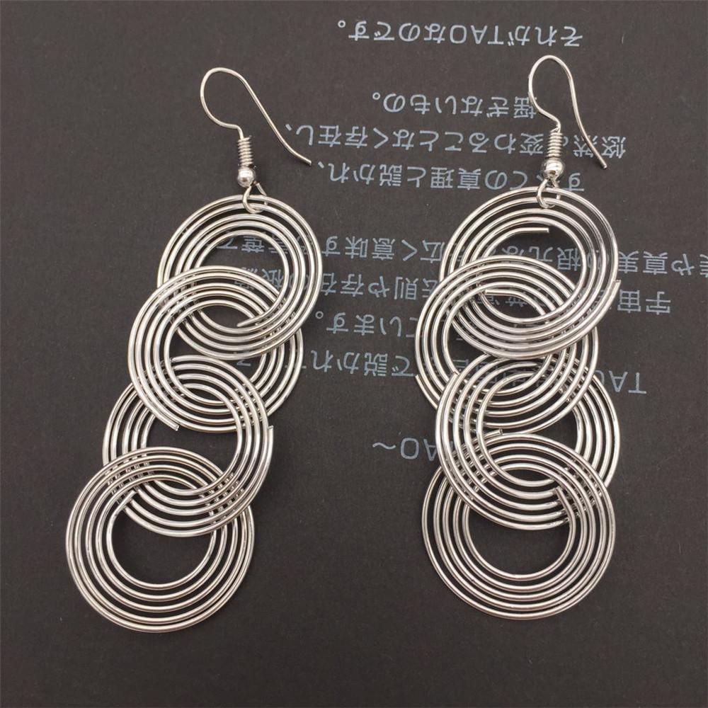 Indian Grid Jewelry Chain Ring Circle Tassel Lady Earrings Earrings