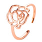 Fashion Jewelry Temperament Rose Gold Rose Ladies Ring Hollow Opening Single Ring