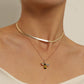 Jewelry Fashion Full Diamond Drop Glaze Butterfly Pendant Necklace Female Trend Multi-layer Snake Bone Chain Necklace