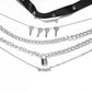 Jewelry PU leather punk rivet multi-layer necklace ladies English letter lock pendant necklace