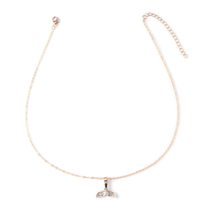 Diamond-encrusted mermaid ins light luxury necklace high-end temperament sweater chain fashion simple girly necklace
