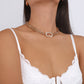 N1799 double-breasted creative geometric rhinestone micro-inlaid necklace women's fashion trend niche personality necklace