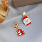 Christmas cartoon dripping oil earrings creative cute snowflake bells Christmas hat earrings earrings ornaments