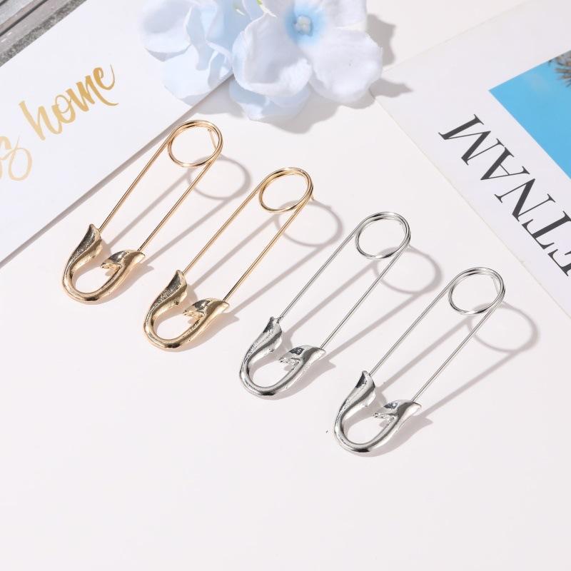 Fashion Earrings Creative Simple Versatile Pin Earrings Female Cold Personality Exaggerated Paper Clip Earrings