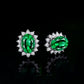 Fashion Women Rhinestone Emerald Gemstone Pendant Necklace Earrings Set Head Jewelry