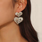 E1286 Exaggerated Earrings Women's Double Love Diamond Light Luxury Earrings Fashion Hong Kong Retro Personality Earrings